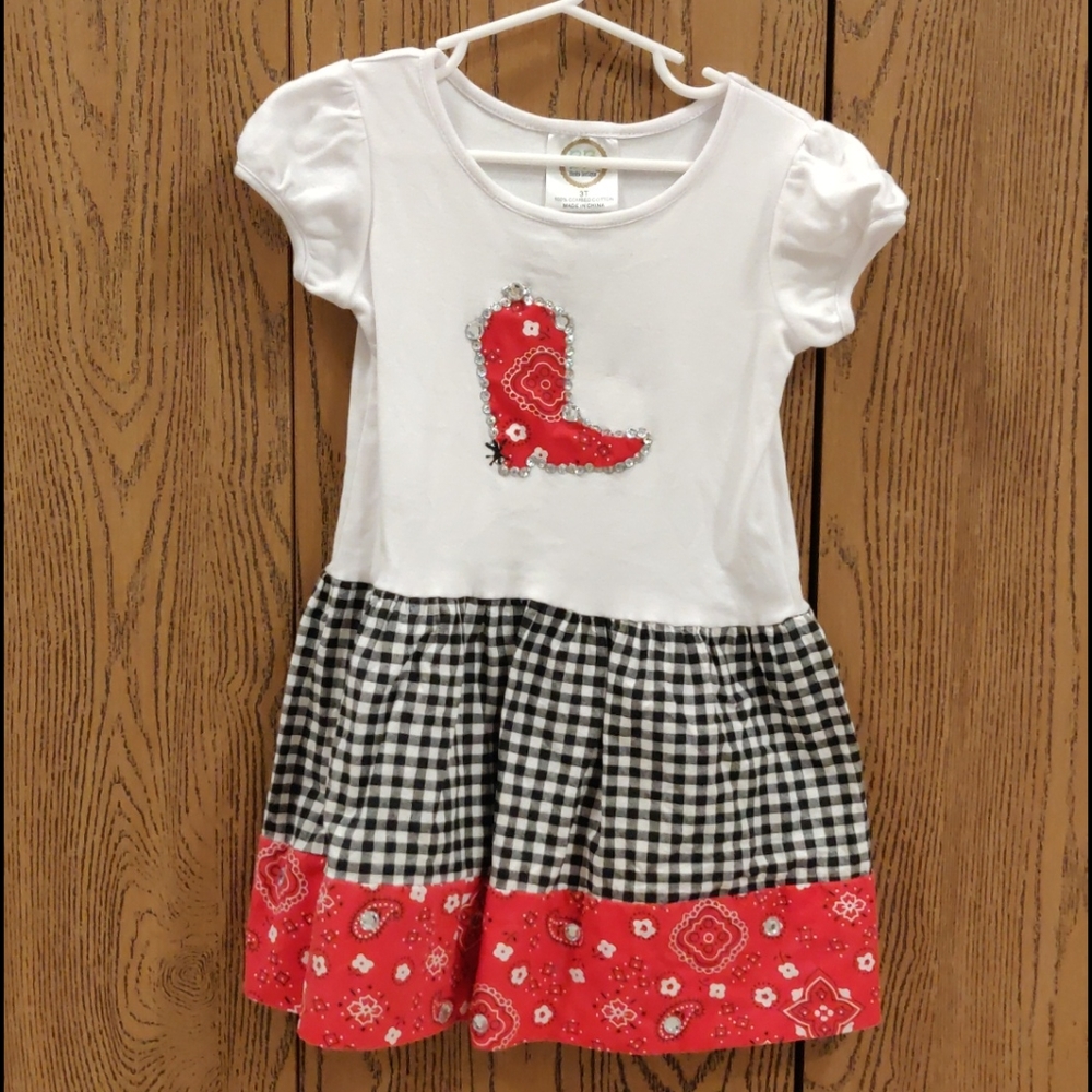 Custom made 3T Western dress with sequins